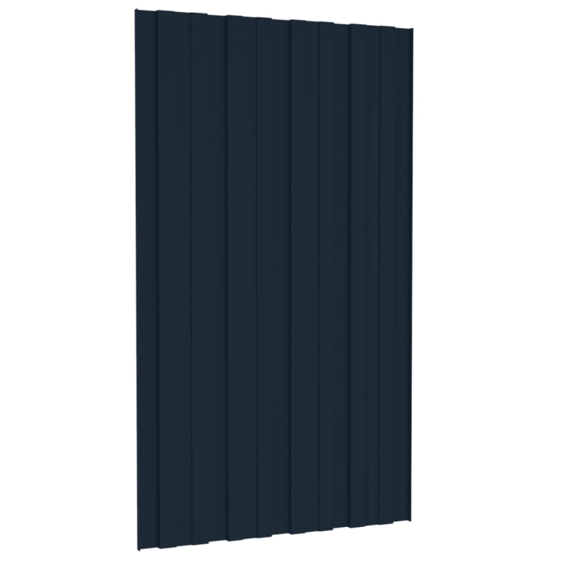 Dachpaneele 12 Stk. Verzinkter Stahl Anthrazit 80x45 cm