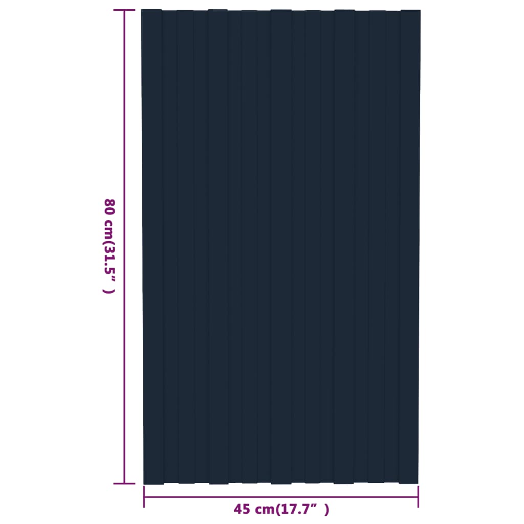 Dachpaneele 36 Stk. Verzinkter Stahl Anthrazit 80x45 cm