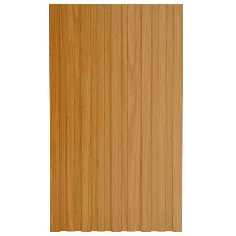 Dachpaneele 36 Stk. Verzinkter Stahl Holzoptik Hell 80x45 cm