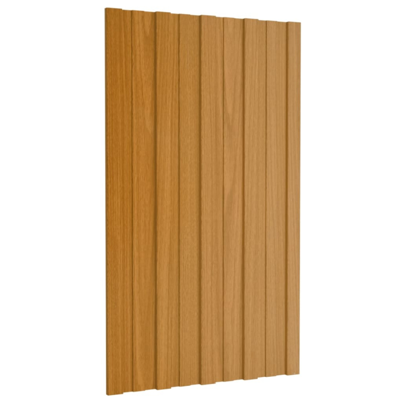Dachpaneele 36 Stk. Verzinkter Stahl Holzoptik Hell 80x45 cm