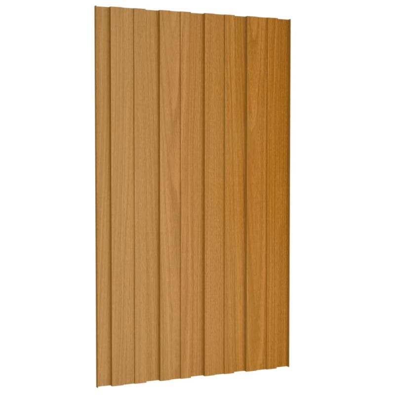 Dachpaneele 36 Stk. Verzinkter Stahl Holzoptik Hell 80x45 cm