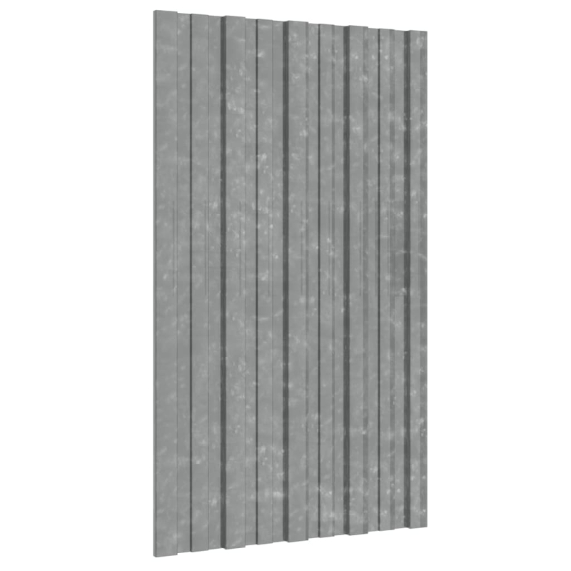Dachpaneele 12 Stk. Verzinkter Stahl Silbern 80x45 cm