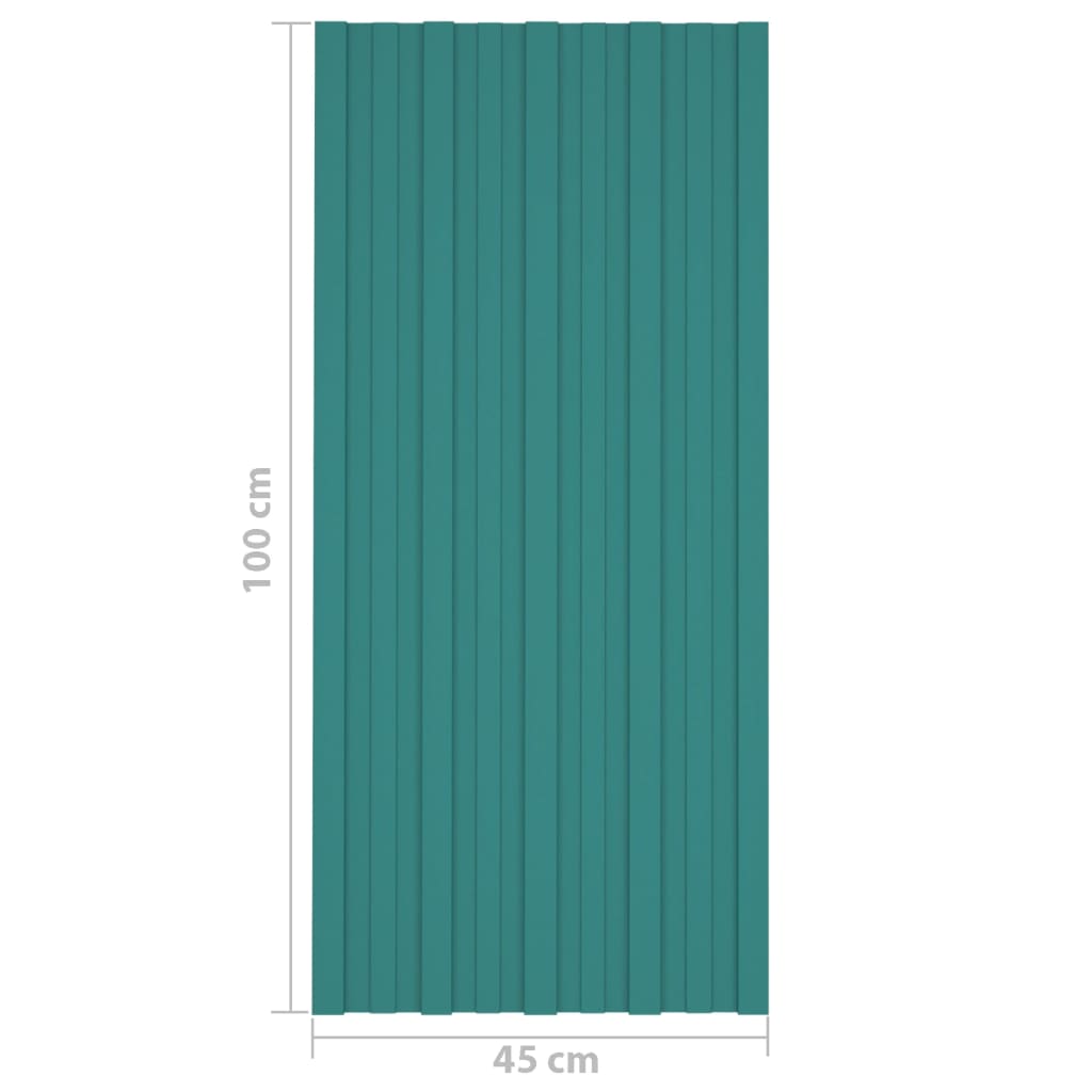 Dachpaneele 36 Stk. Verzinkter Stahl Grün 100x45 cm