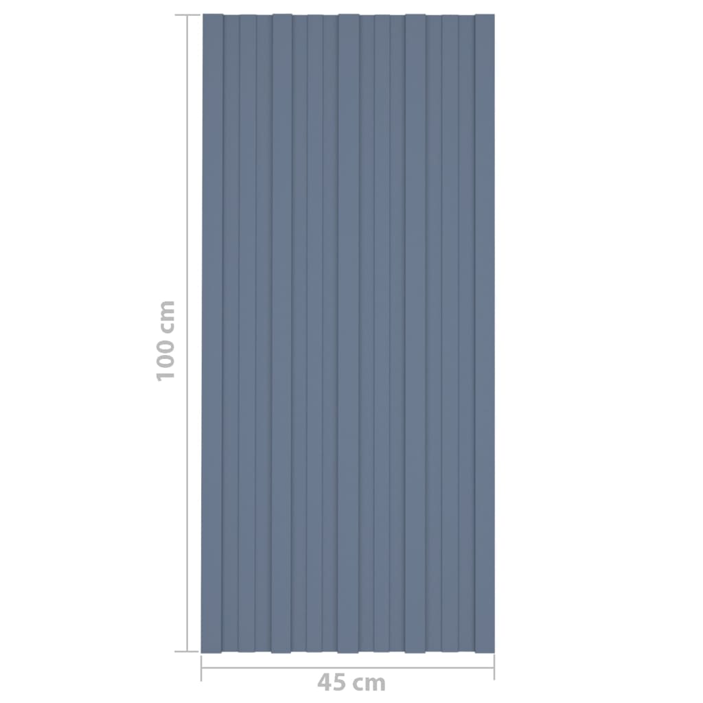 Dachpaneele 12 Stk. Verzinkter Stahl Grau 100x45 cm