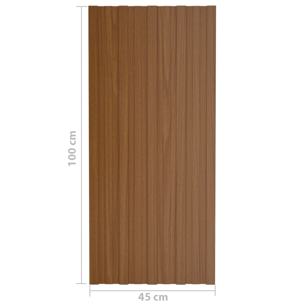 Dachpaneele 36 Stk. Verzinkter Stahl Braun 100x45 cm