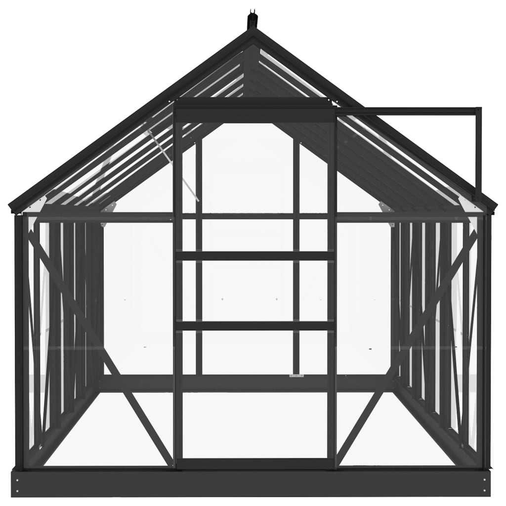 Glas Gewächshaus Anthrazit 155x298x191 cm Aluminium