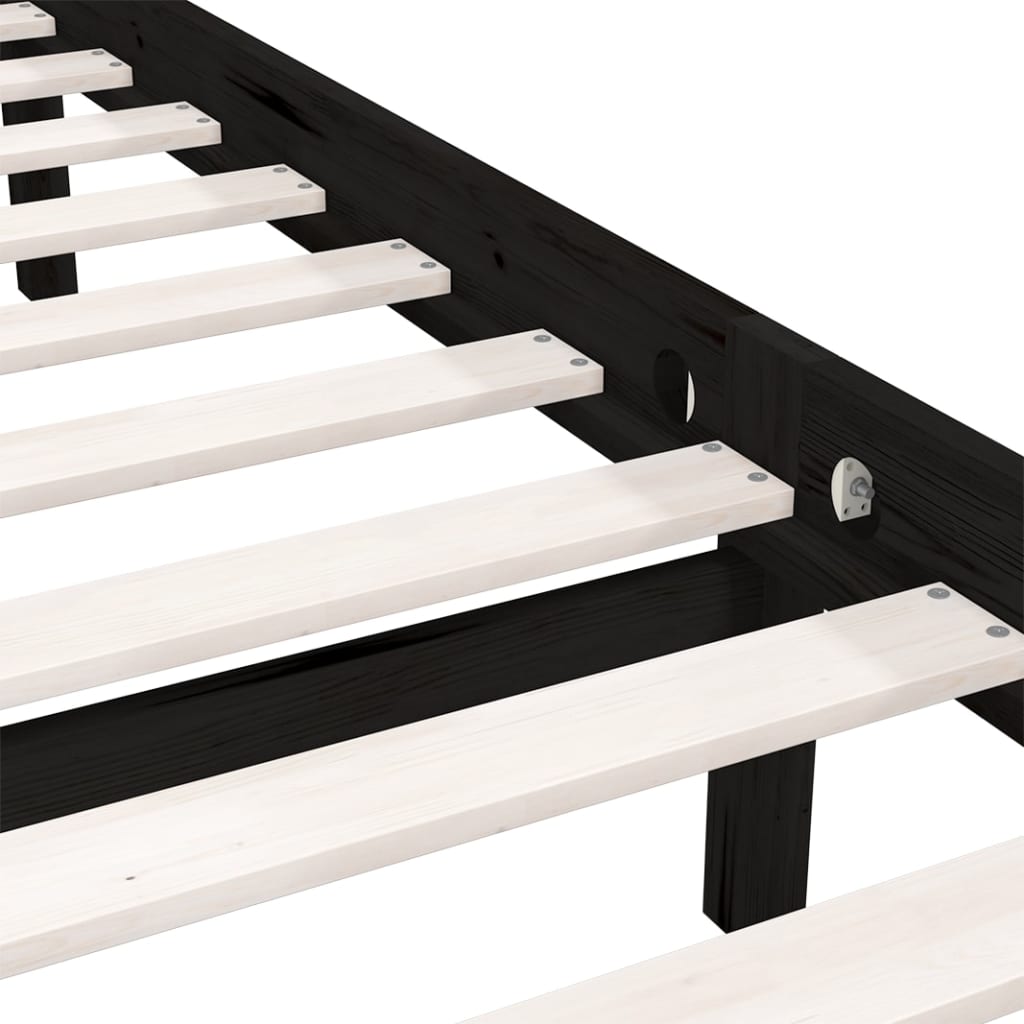 Massivholzbett ohne Matratze Schwarz