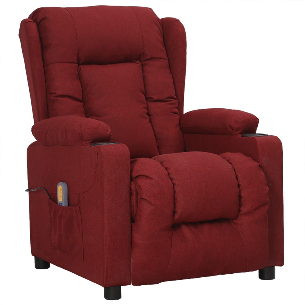 Massagesessel Weinrot Stoff