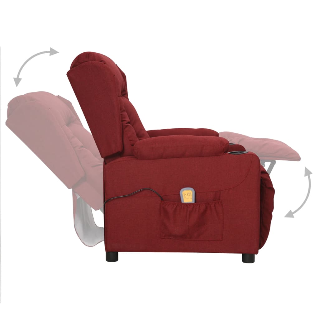 Massagesessel Weinrot Stoff