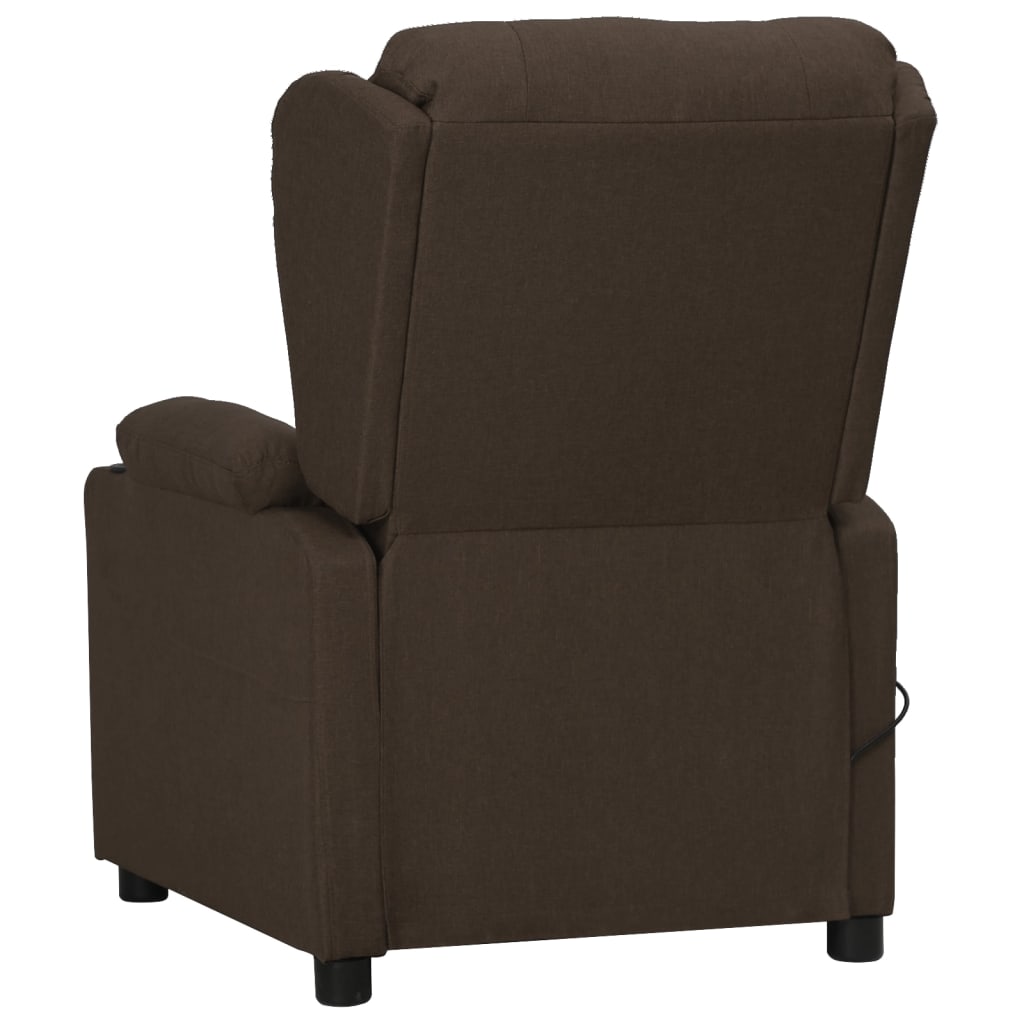 Massagesessel Dunkelbraun Stoff