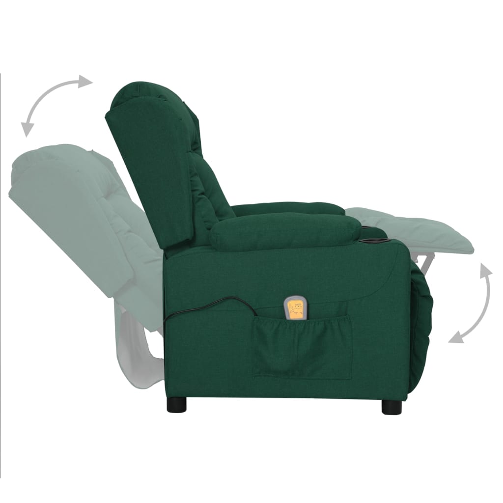 Massagesessel Dunkelgrün Stoff