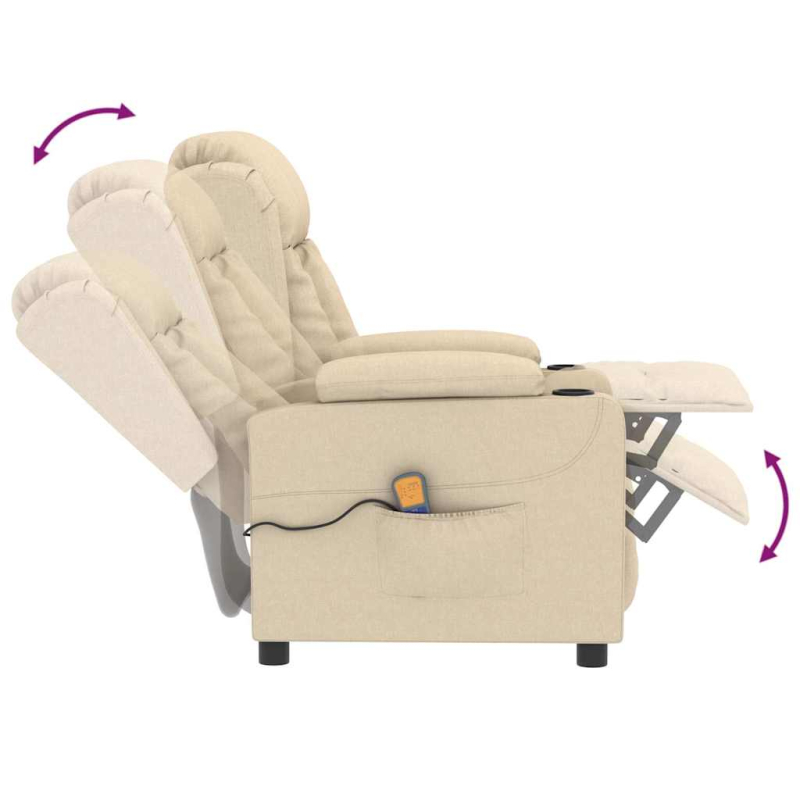 Massagesessel Creme Stoff