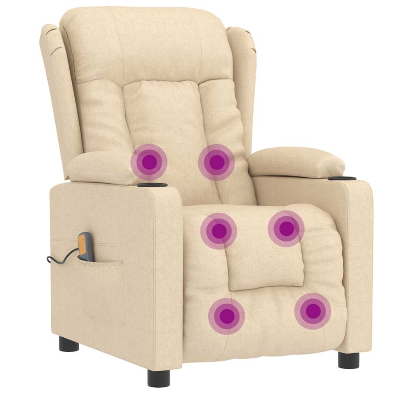 Massagesessel Creme Stoff