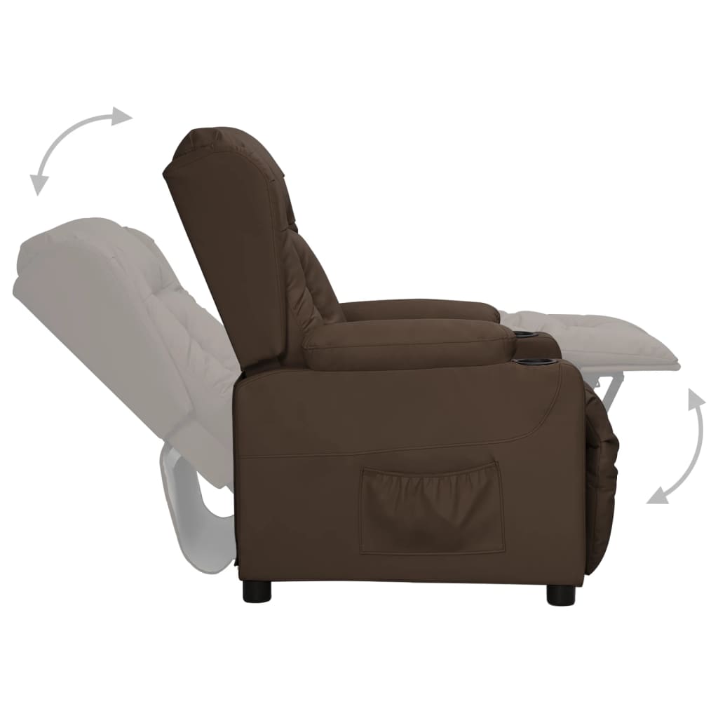 Relaxsessel Braun Kunstleder