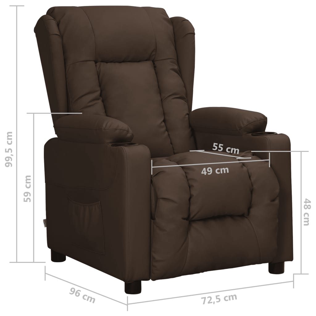 Relaxsessel Braun Kunstleder