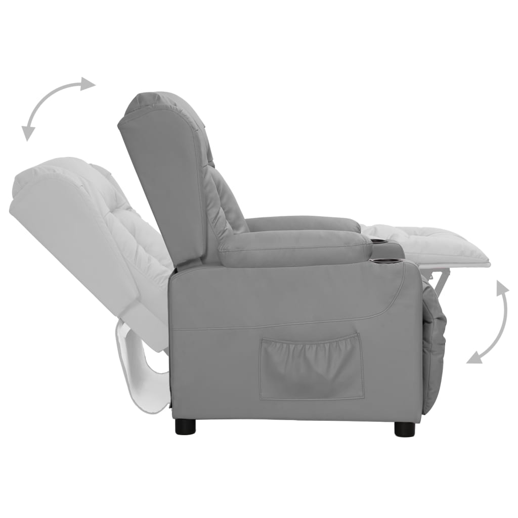 Relaxsessel Grau Kunstleder