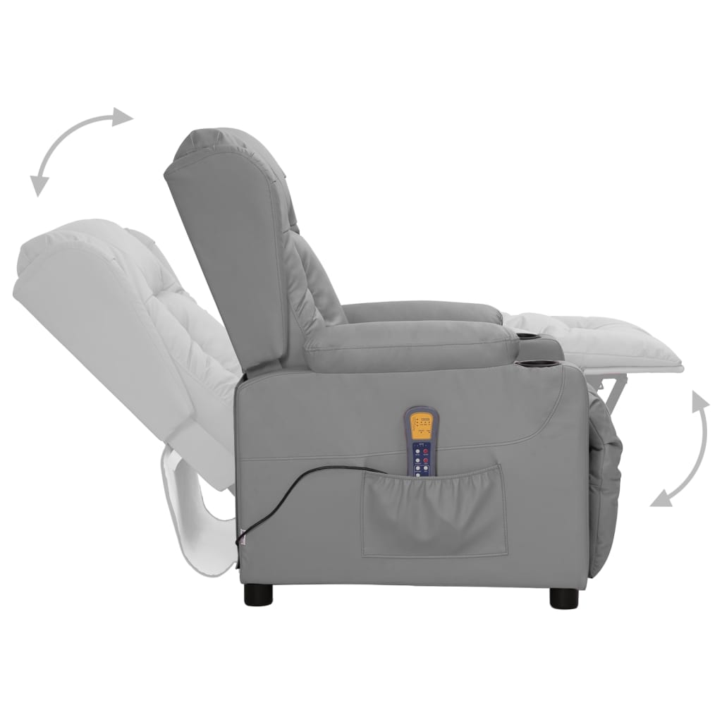 Massagesessel Grau Kunstleder