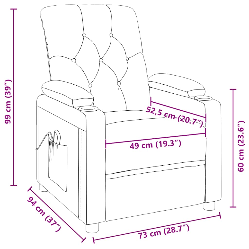 Massagesessel Braun Stoff