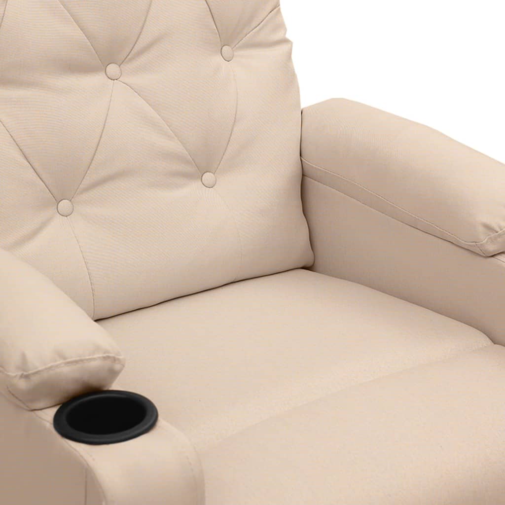 Massagesessel Creme Stoff