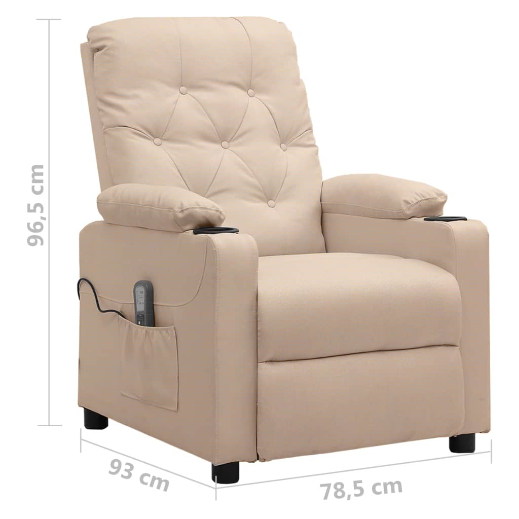 Massagesessel Creme Stoff