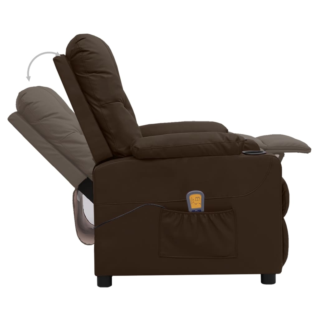 Massagesessel Braun Kunstleder