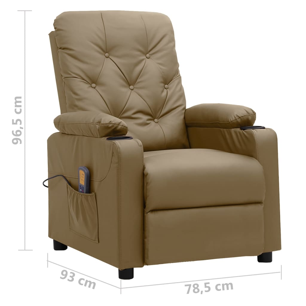 Massagesessel Cappuccino-Braun Kunstleder