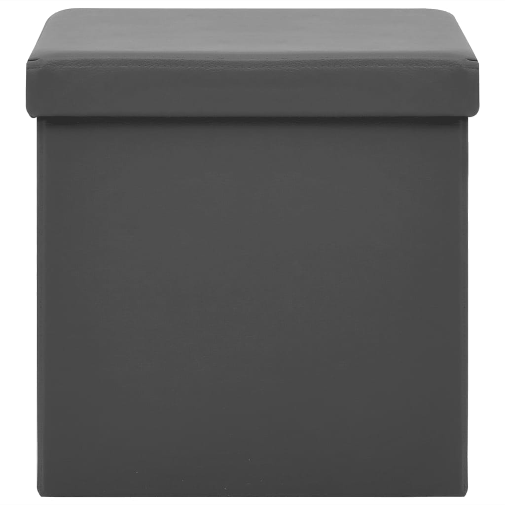 Hocker mit Stauraum 2 Stk. Grau PVC
