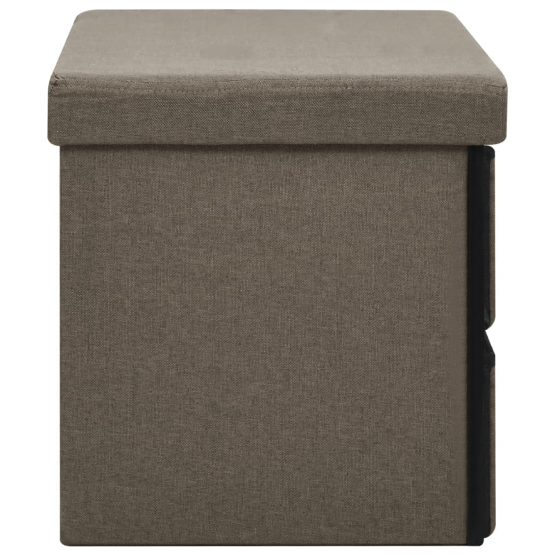 Faltbare Sitzbank mit Stauraum Braun 76x38x38 cm Leinenoptik