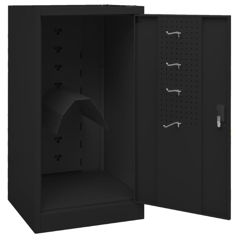 Sattelschrank Schwarz 53x53x105 cm Stahl