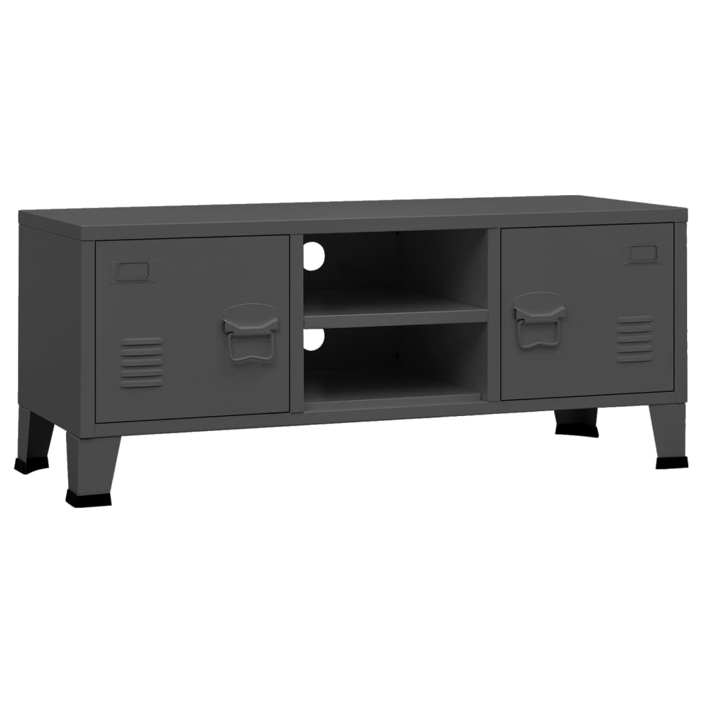 TV-Schrank Industrie-Stil Anthrazit 105x35x42 cm Metall