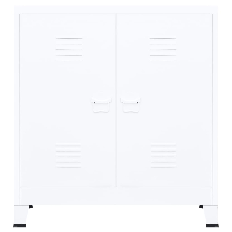 Aufbewahrungstruhe Industrial Weiß 90x40x100 cm Stahl