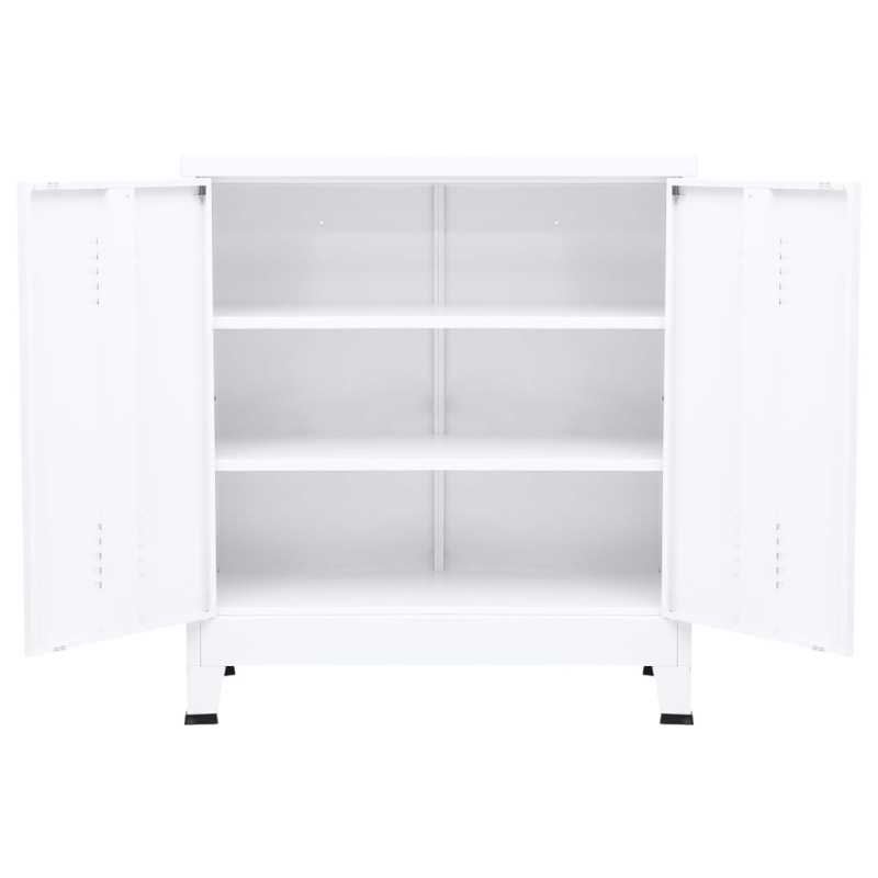 Aufbewahrungstruhe Industrial Weiß 90x40x100 cm Stahl