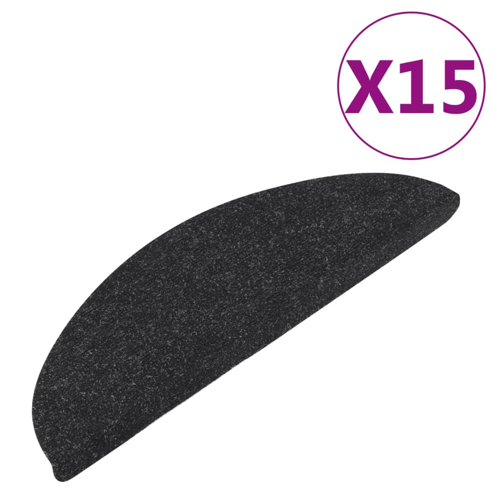 Stufenmatten Selbstklebend 15 Stk. 56x17x3 cm Anthrazit