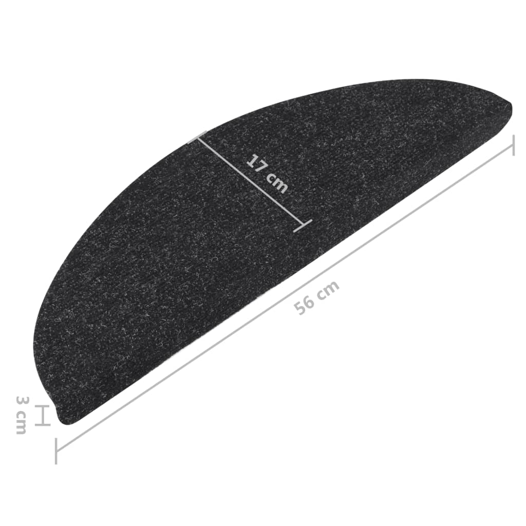 Stufenmatten Selbstklebend 15 Stk. 56x17x3 cm Anthrazit