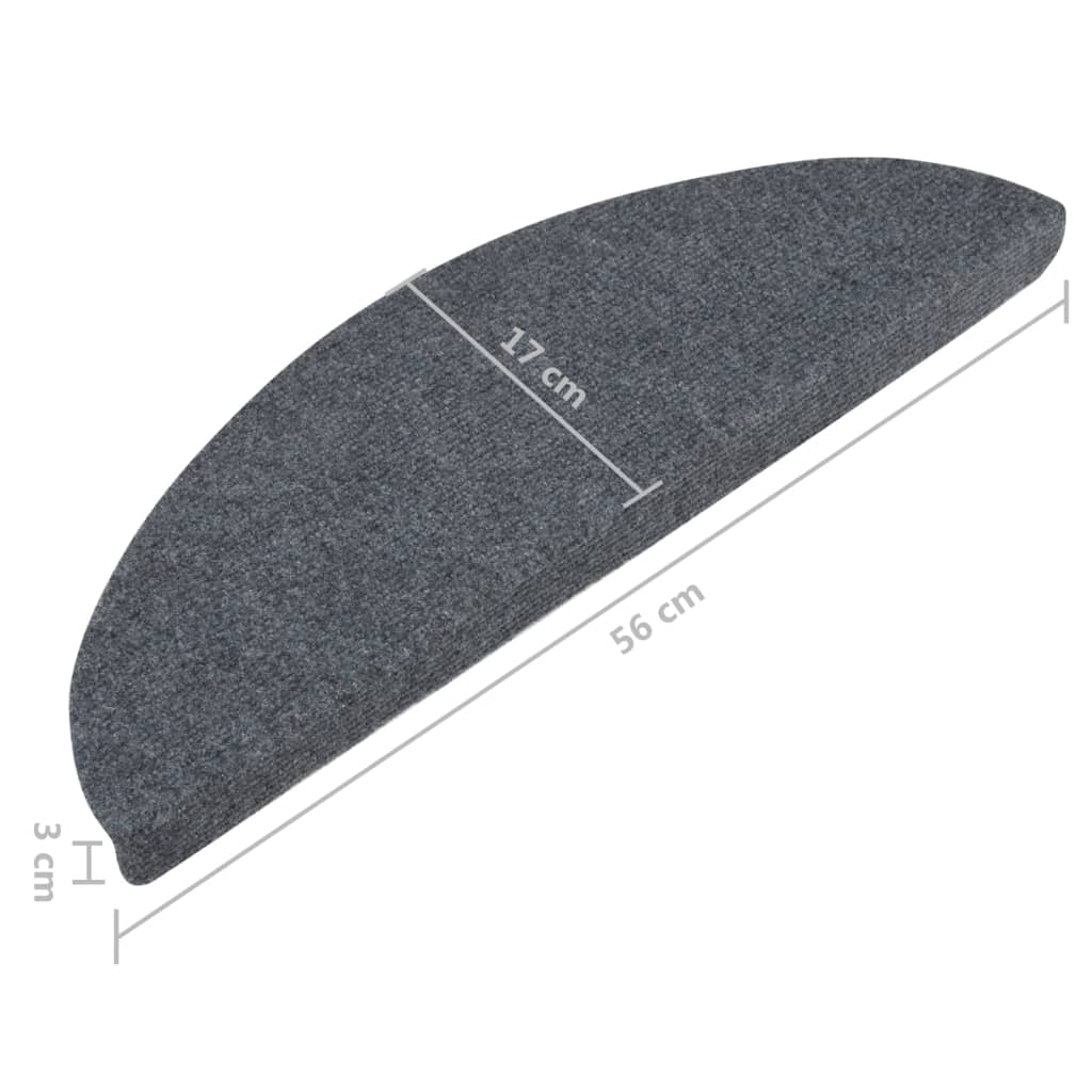 Stufenmatten Selbstklebend 15 Stk. 56x17x3 cm Grau