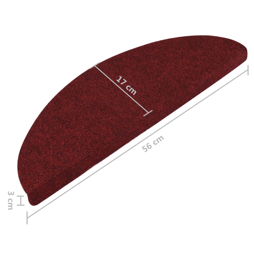 Stufenmatten Selbstklebend 15 Stk. 56x17x3 cm Rot