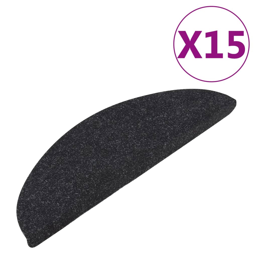 Stufenmatten Selbstklebend 15 Stk. 65x22,5x3,5 cm Anthrazit