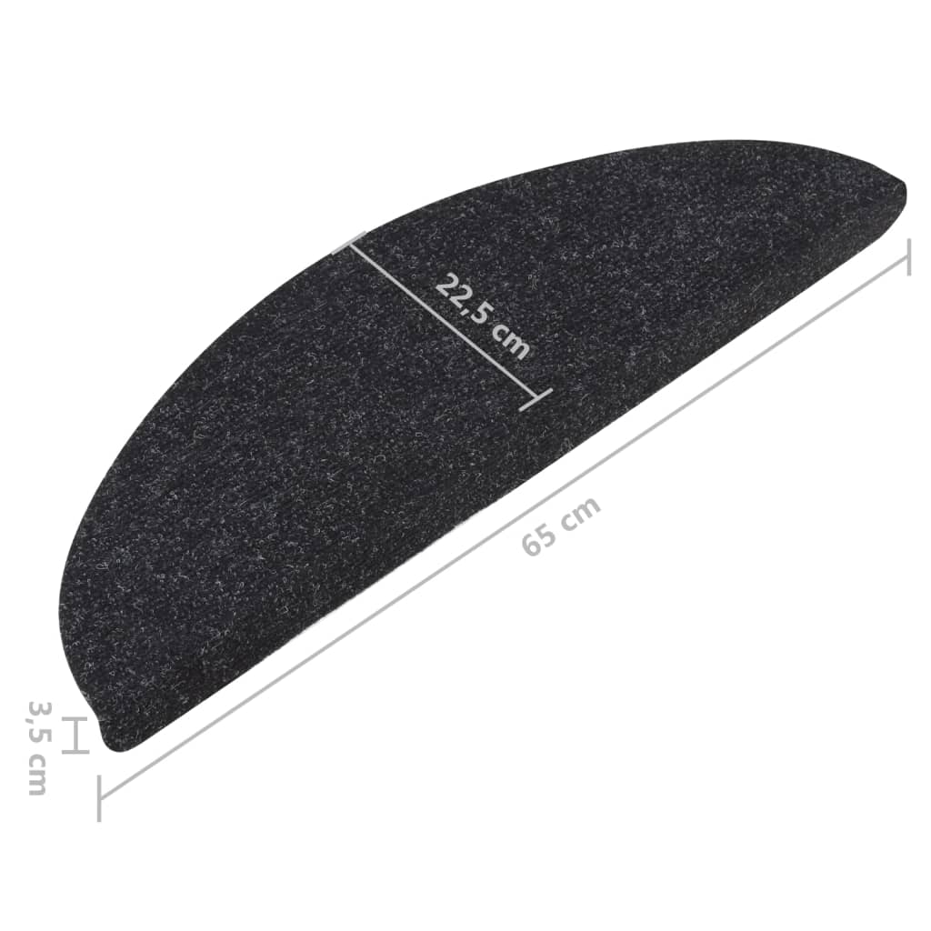 Stufenmatten Selbstklebend 15 Stk. 65x22,5x3,5 cm Anthrazit