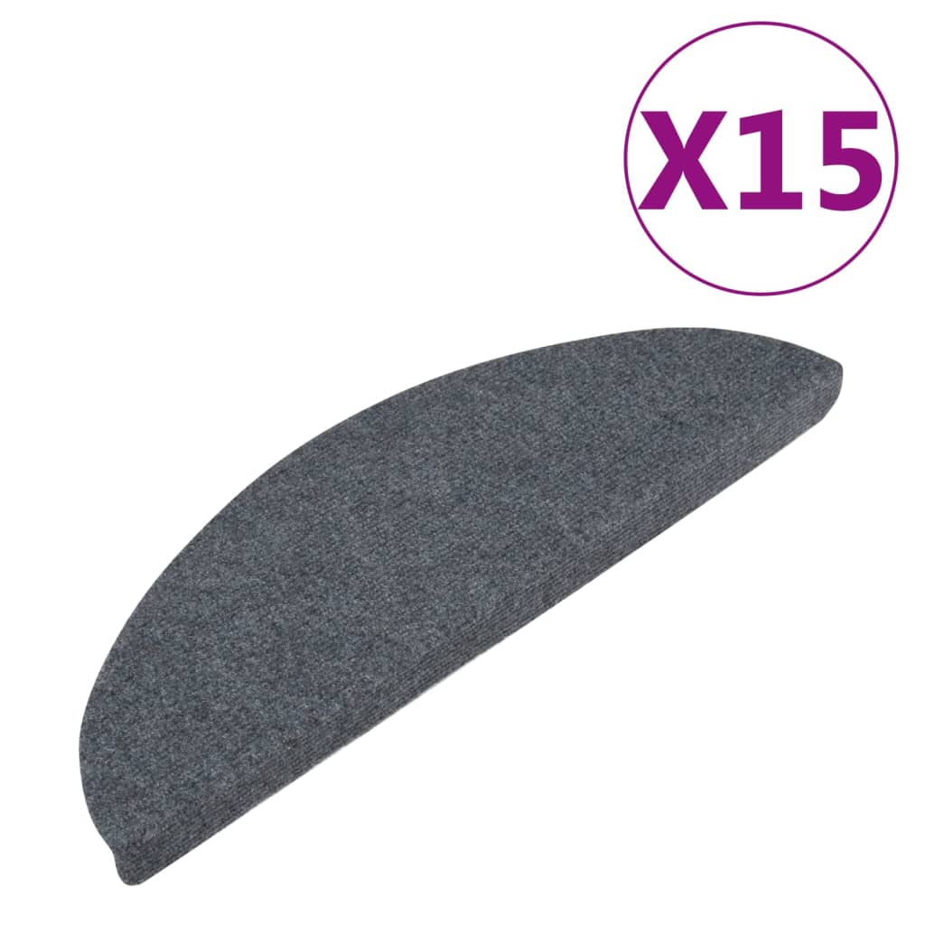 Stufenmatten Selbstklebend 15 Stk. 65x22,5x3,5 cm Grau
