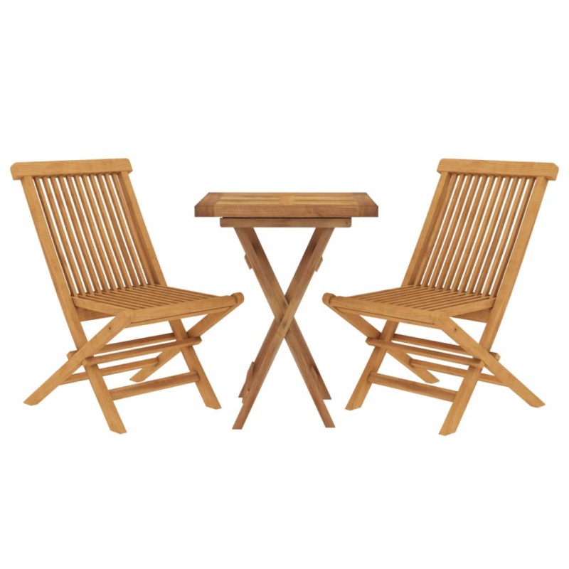 3-tlg. Garten-Essgruppe Massivholz Teak