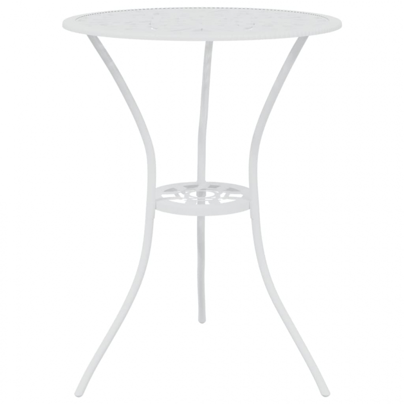 3-tlg. Bistro-Set Aluminiumguss Weiß