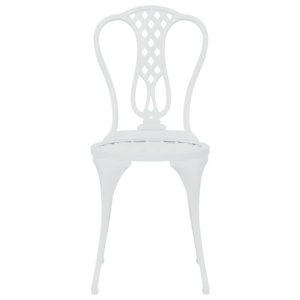 3-tlg. Bistro-Set Aluminiumguss Weiß