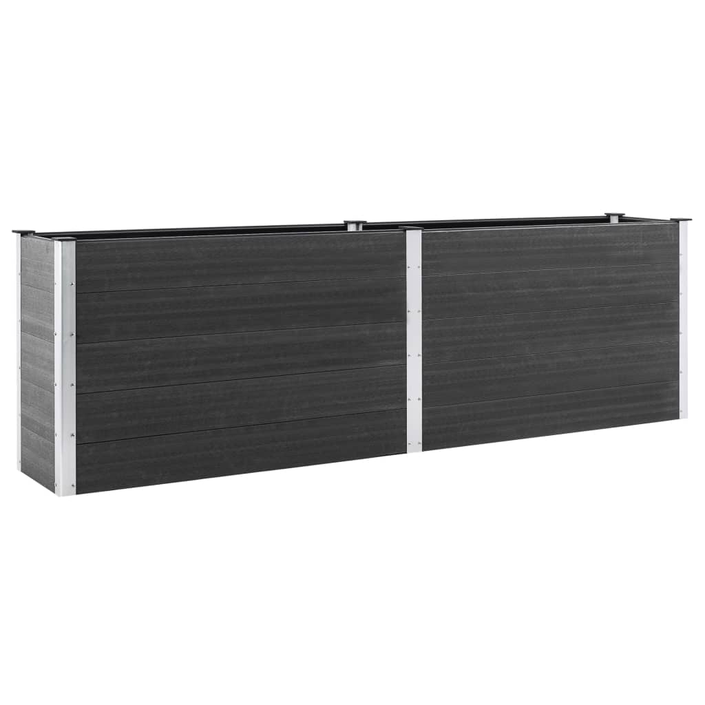 Garten-Hochbeet 200x100x91 cm WPC Grau