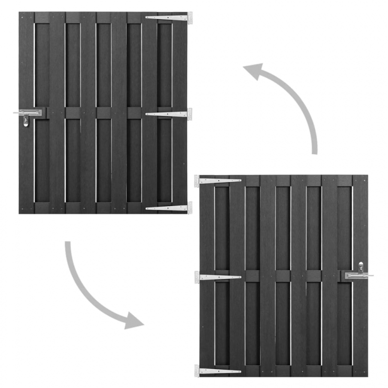 Gartentor WPC 100x112 cm Grau