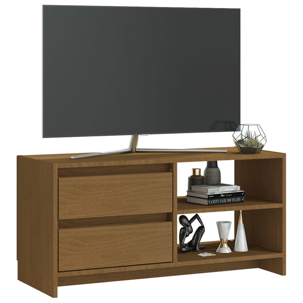 TV-Schrank Honigbraun 80x31x39 cm Massivholz Kiefer