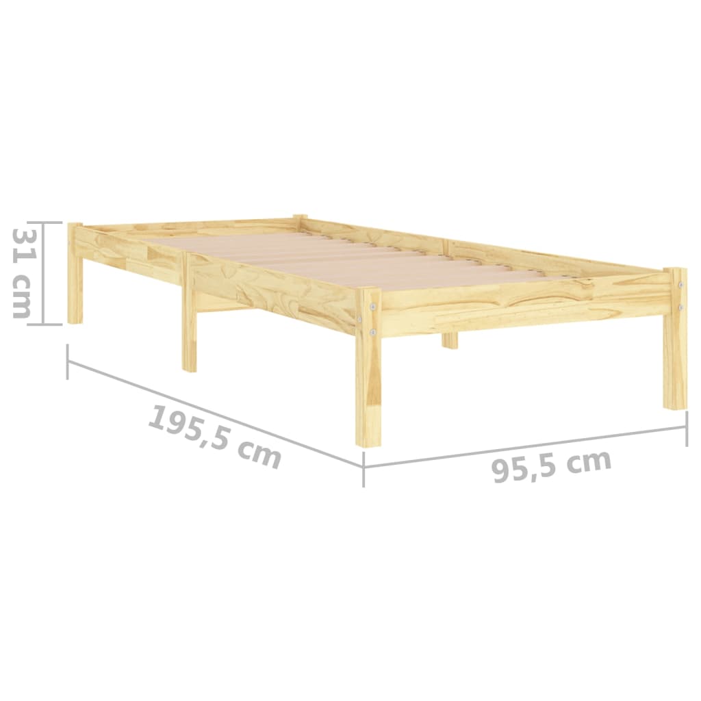 Massivholzbett 90x190 cm