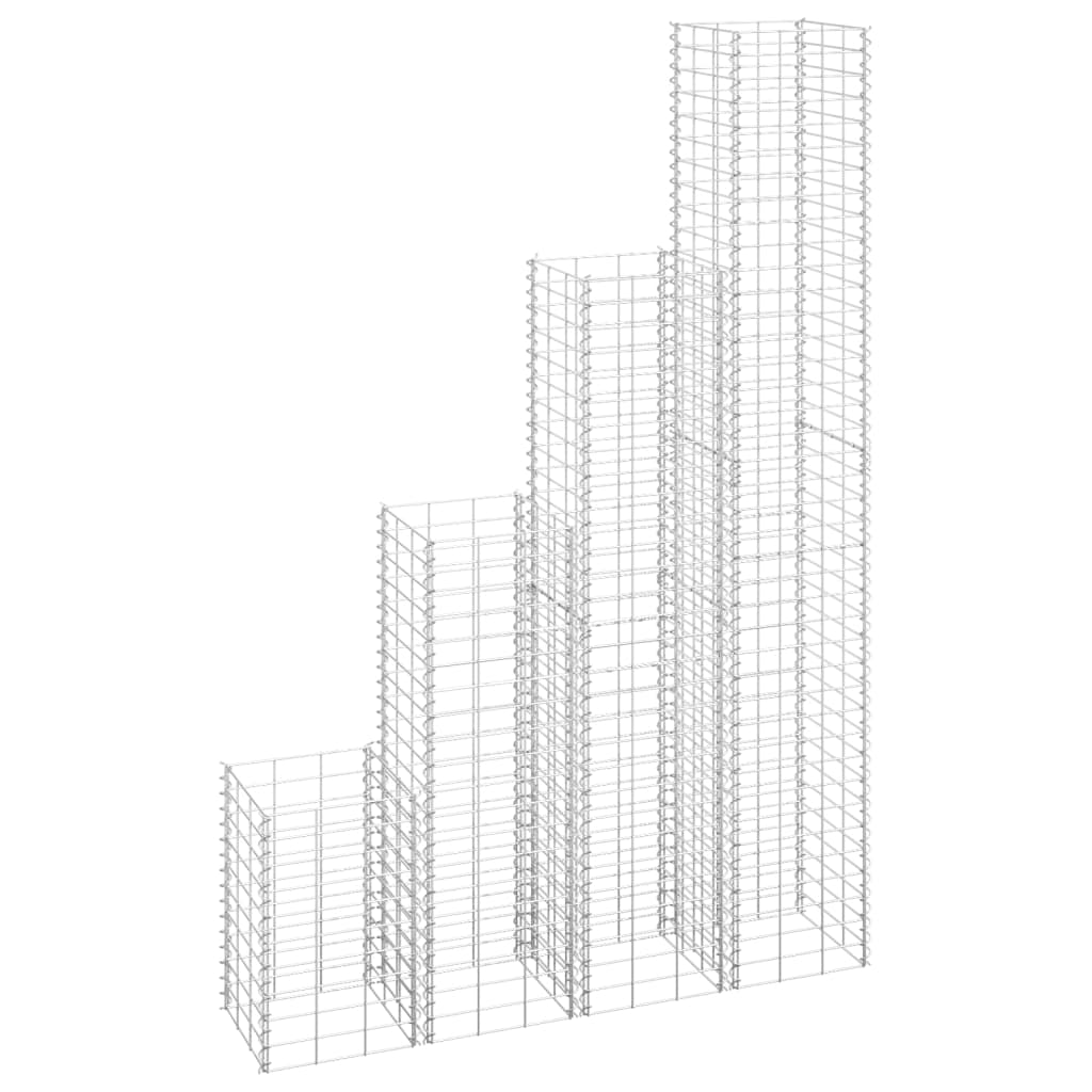 Gabionen-Hochbeete 4 Stk. 30x30x50/100/150/200 cm Eisen