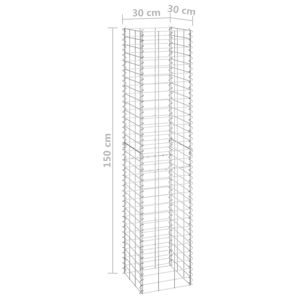 Gabionen-Hochbeete 4 Stk. 30x30x50/100/150/200 cm Eisen