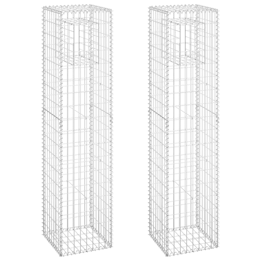 Gabionensäulen 2 Stk. 40x40x180 cm Eisen