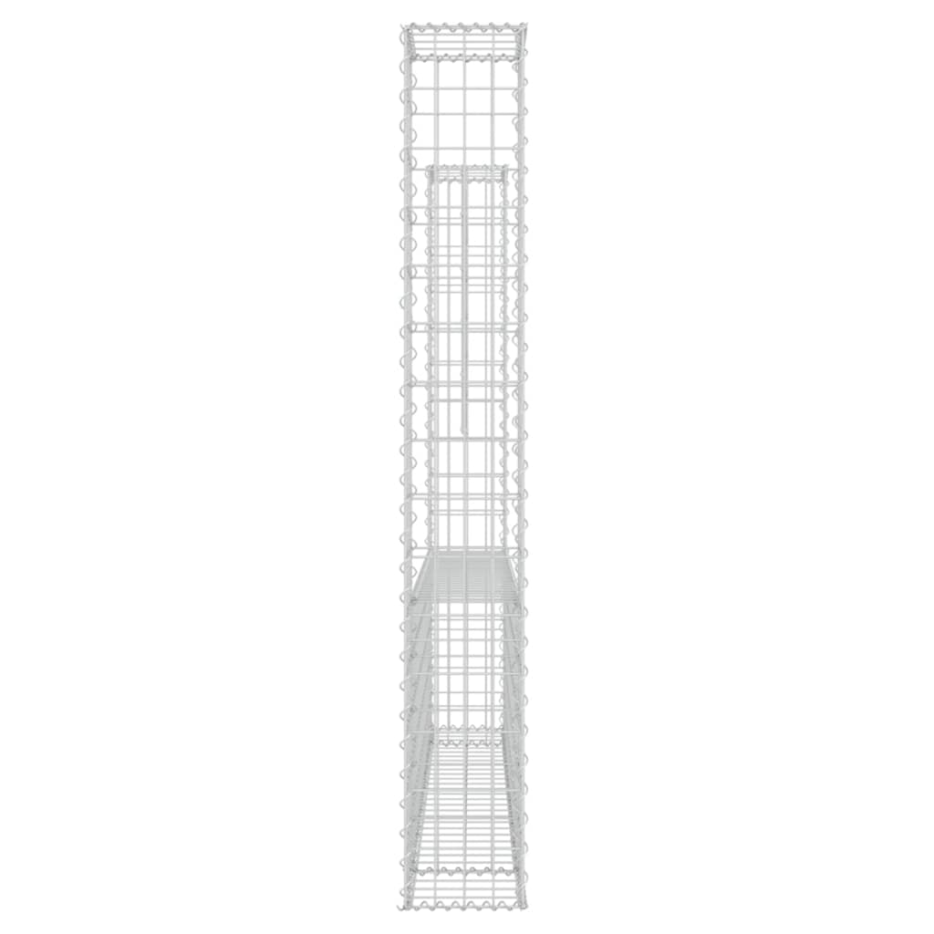 Gabionenkorb U-Form mit 2 Säulen Eisen 140x20x150 cm